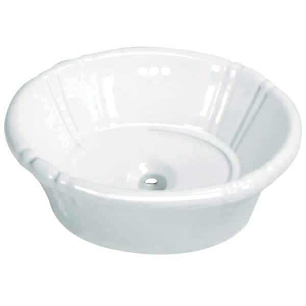 Fauceture EV18157 Vintage Vitreous China Single Bowl Vessel Sink, White EV18157 - main